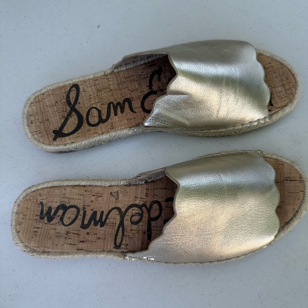 Sam Edelman Gold Espadrille Slip-On Shoes